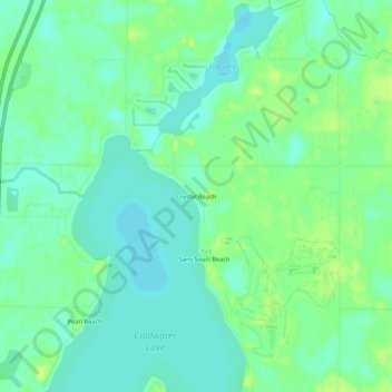 Crystal Beach topographic map, elevation, terrain