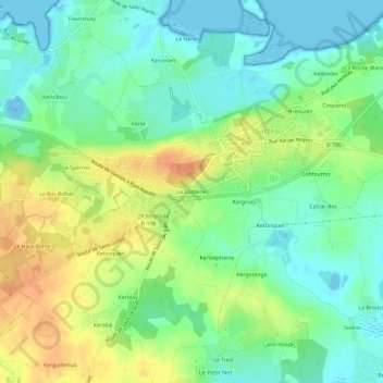 La Corderie topographic map, elevation, terrain
