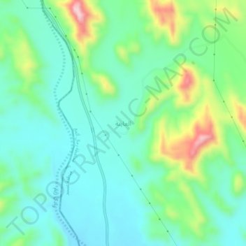 العاينة topographic map, elevation, terrain