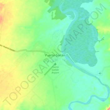 Puerto Gaitán topographic map, elevation, terrain