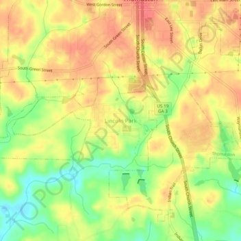 Lincoln Park topographic map, elevation, terrain