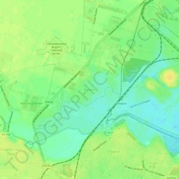 Rudeni topographic map, elevation, terrain