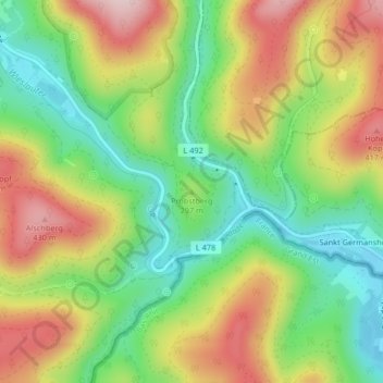 Probstberg topographic map, elevation, terrain