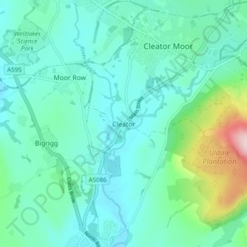Cleator topographic map, elevation, terrain
