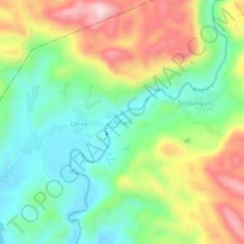 Ilihan topographic map, elevation, terrain