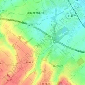 Hurionville topographic map, elevation, terrain