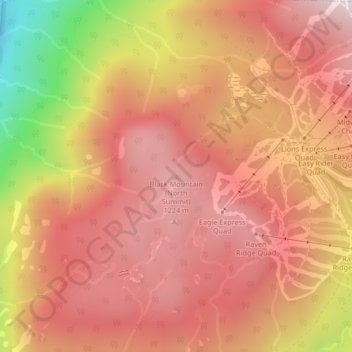 Black Mountain (North Summit) topographic map, elevation, terrain