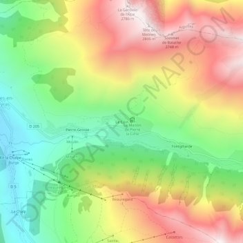 Le Coin topographic map, elevation, terrain
