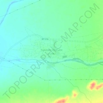 Tighmert topographic map, elevation, terrain