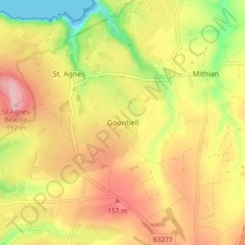Goonbell topographic map, elevation, terrain
