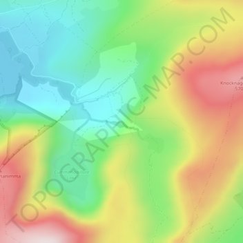 Gleninchaquin Waterfall topographic map, elevation, terrain