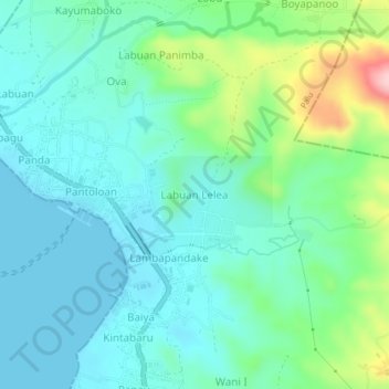 Labuan Lelea topographic map, elevation, terrain