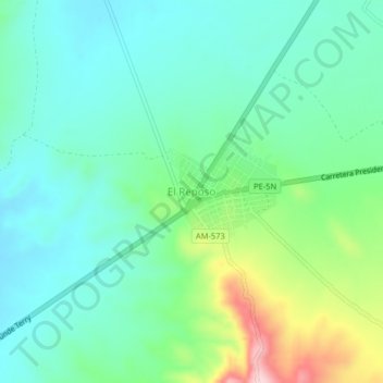 El Reposo topographic map, elevation, terrain