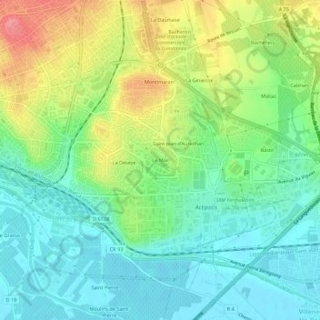 Le Mail topographic map, elevation, terrain