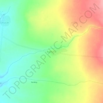 Bardakçı topographic map, elevation, terrain