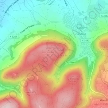 Scheuerhau topographic map, elevation, terrain