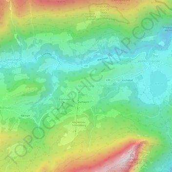 Mitterland topographic map, elevation, terrain