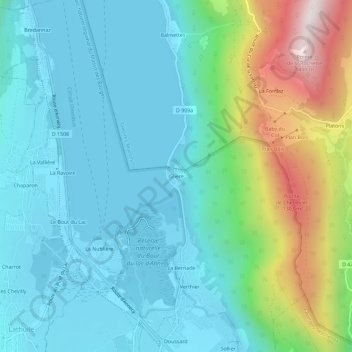Glière topographic map, elevation, terrain