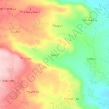 Wano topographic map, elevation, terrain