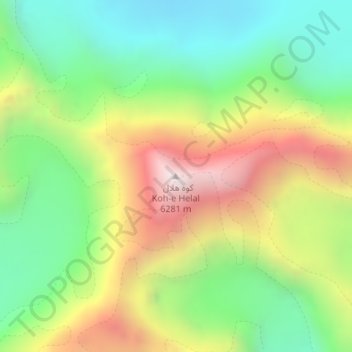 Koh-e Helal topographic map, elevation, terrain