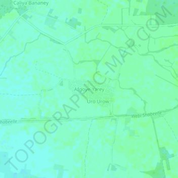 Afgoye-Yarey topographic map, elevation, terrain