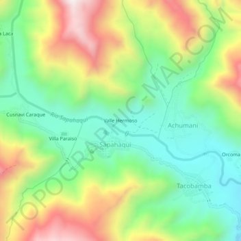 Valle Hermoso topographic map, elevation, terrain