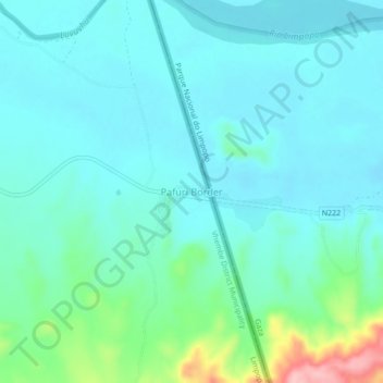 Pafuri Border topographic map, elevation, terrain