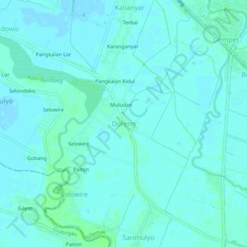 Doreng topographic map, elevation, terrain
