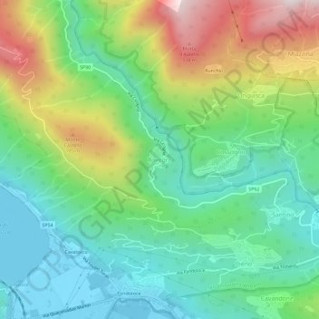 Rovegro topographic map, elevation, terrain