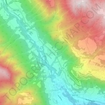 Piazza topographic map, elevation, terrain