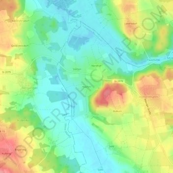 Hopfen topographic map, elevation, terrain