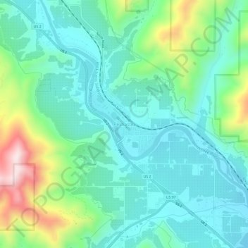 Peshastin topographic map, elevation, terrain
