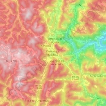 Domingos Martins topographic map, elevation, terrain