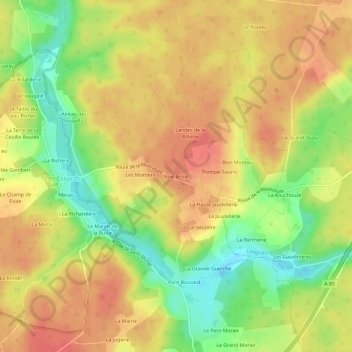 Bois Brûlé topographic map, elevation, terrain