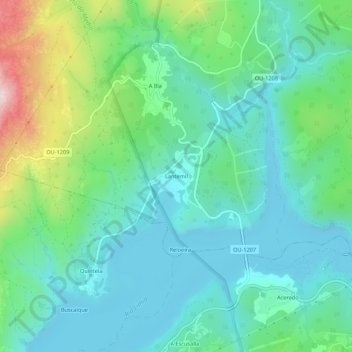 Lantemil topographic map, elevation, terrain