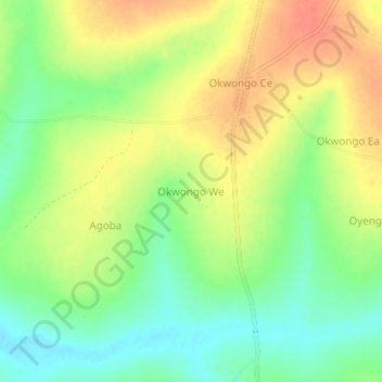 Okwongo We topographic map, elevation, terrain