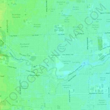 Perrinville topographic map, elevation, terrain