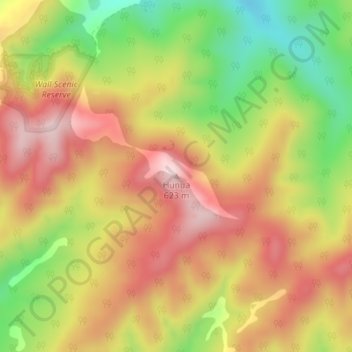 Hunua topographic map, elevation, terrain