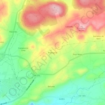 Pedragosa topographic map, elevation, terrain