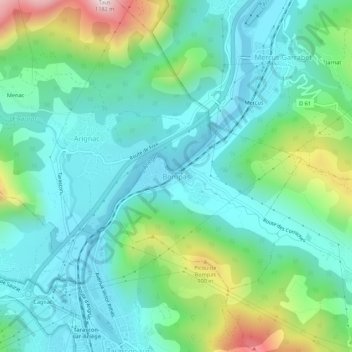 Bompas topographic map, elevation, terrain