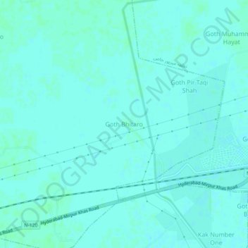 Goth Bhitaro topographic map, elevation, terrain