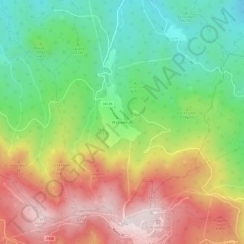 Mátraalmás topographic map, elevation, terrain