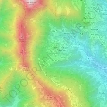 Capizzoli topographic map, elevation, terrain