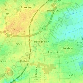 Bellinghoven topographic map, elevation, terrain