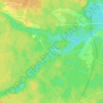 La Férière topographic map, elevation, terrain
