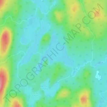 Lac Dansereau topographic map, elevation, terrain