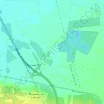 Arenas topographic map, elevation, terrain