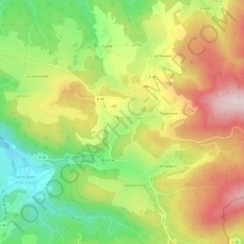 Launois topographic map, elevation, terrain