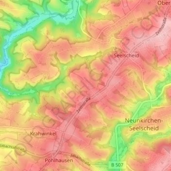Breitscheid topographic map, elevation, terrain