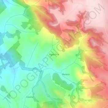 Água Fria topographic map, elevation, terrain